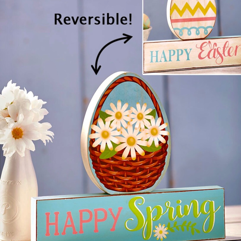 ❌SOLD❌ 4-Pc. Easter/Spring Block Set, NWOT - Picture 2 of 16